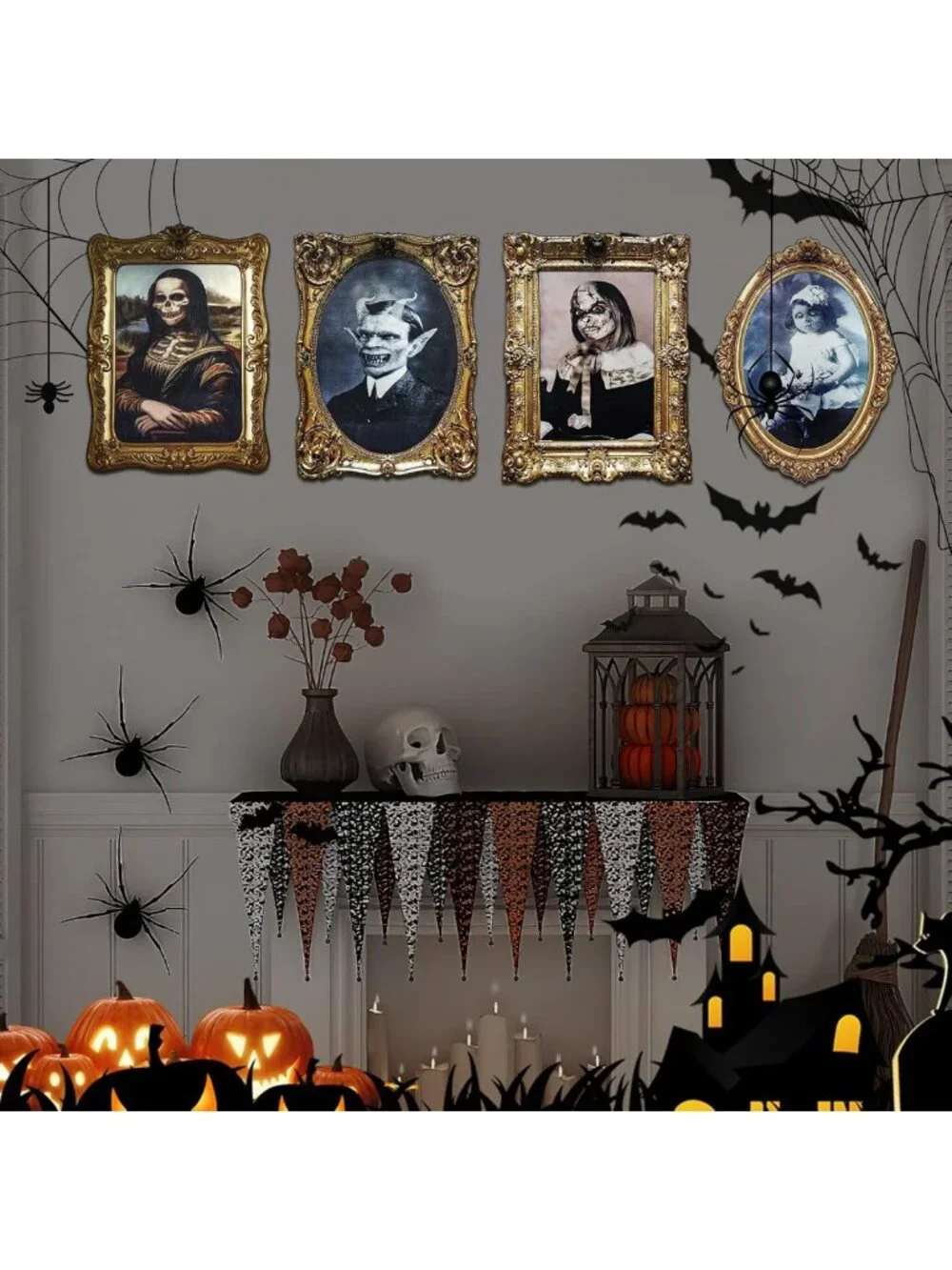 Spooky Halloween Indoor Decorations - 3D Haunted Portraits & Scary Decor (12